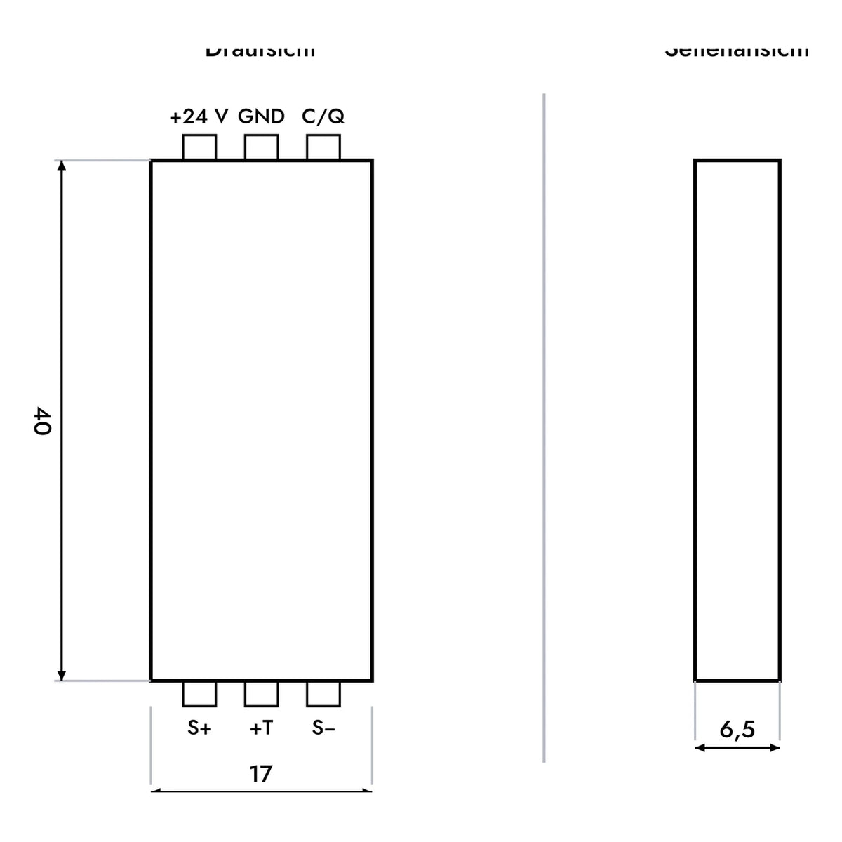 EKMD IO-Link Temperaturplatine (OEM) – Abmessungen