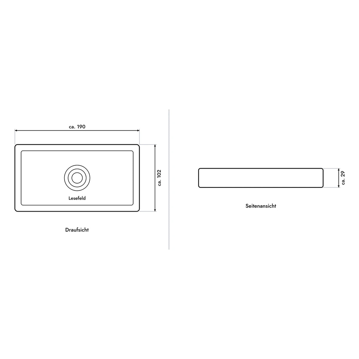 EKMH RFID-Programmiergerät USB – Abmessungen