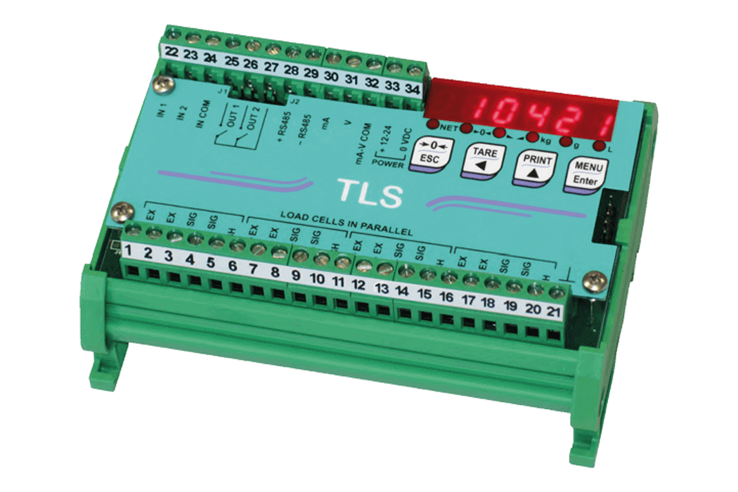 ETLF_TLS Wägetransmitter für die Hutschiene mit roter LED-Anzeige