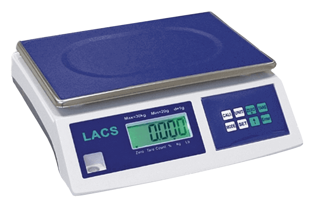 EWLF_L-LACS-N Tisch-Zählwaage mit Edelstahlplatte und LCD-Anzeige