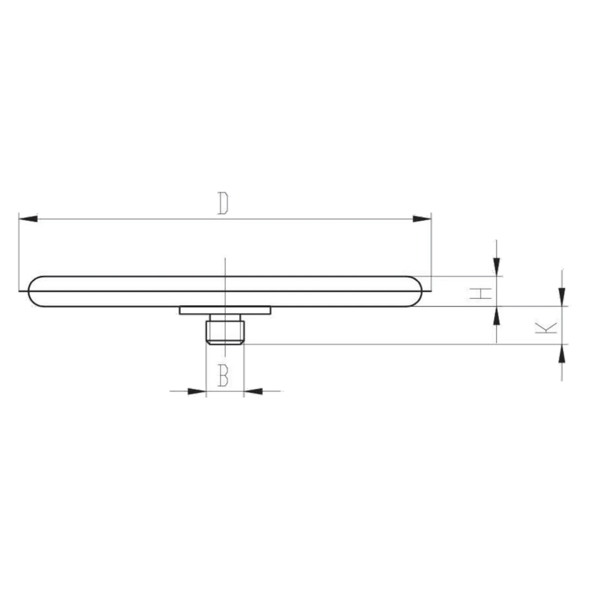 KKOA dimension drawing with dimensions D, H, K and connection thread B