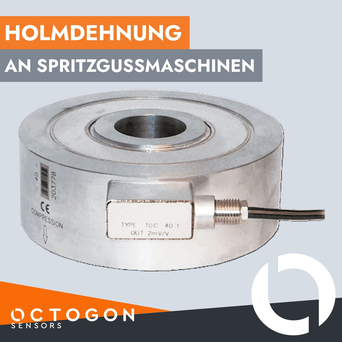 Kraftmessring zur Messung der Holmdehnung an Spritzgussmaschinen