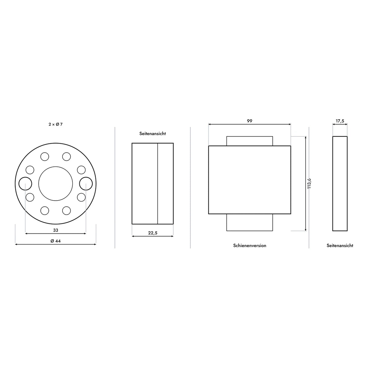 EKME Digitaler Thermoelement-Transmitter – Abmessungen