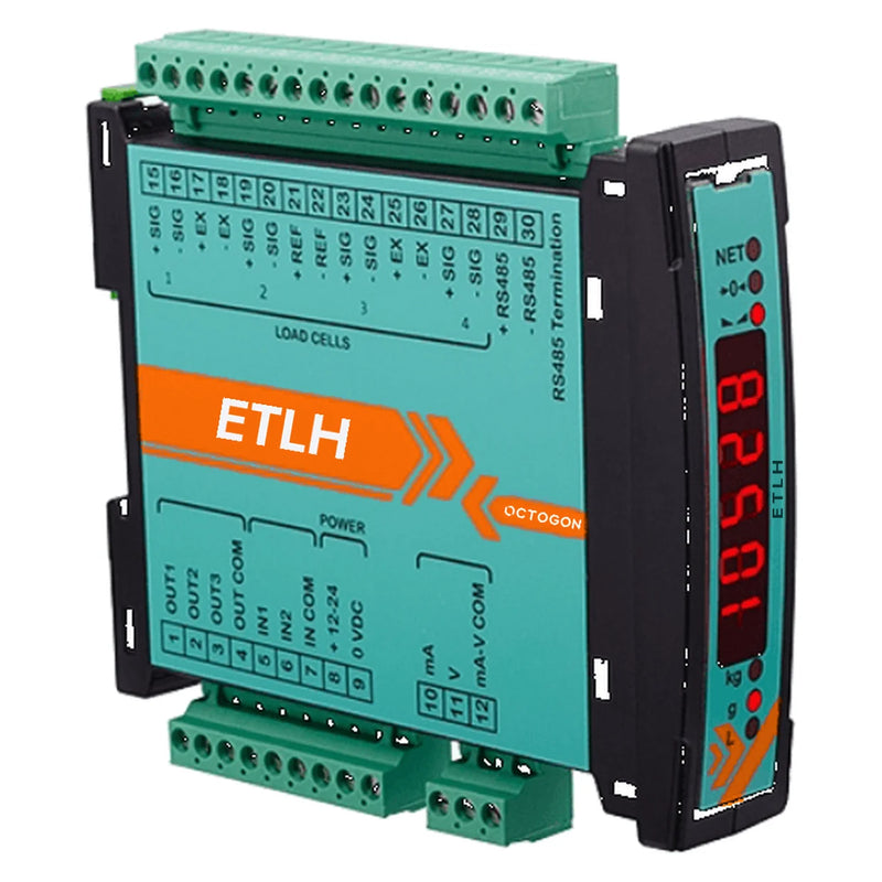 ETLH Wägetransmitter 4 Kanäle von octogon, Hutschienengehäuse