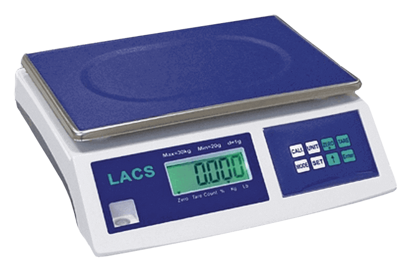 EWLF_L-LACS-N Tisch-Zählwaage mit Edelstahlplatte und LCD-Anzeige