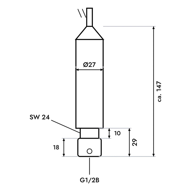FPMB Eigensichere HART-Pegelsonde – Abmessungen