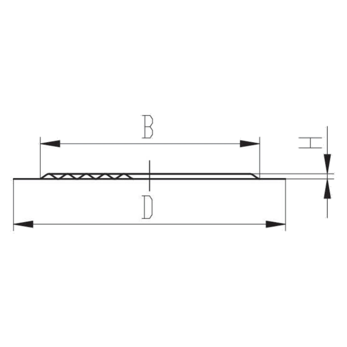 KIOA dimension drawing with dimensions D, B and H